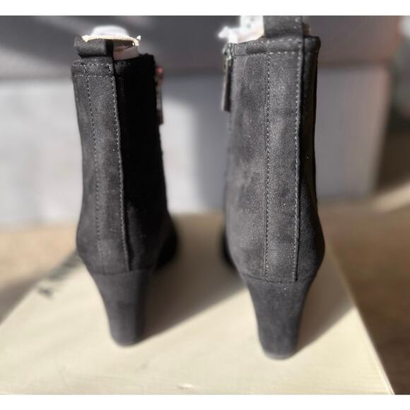New‎ Anne Klein Akviki Black Suede Wedge Boot 6.5 - Picture 4 of 8